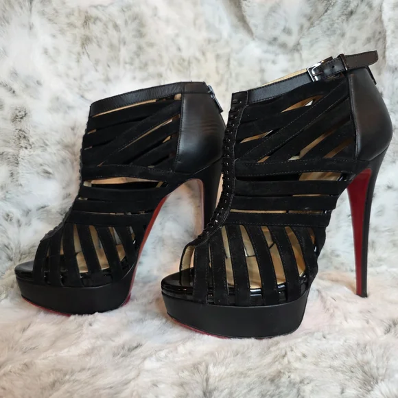 Christian Louboutin Karina Strappy Caged Ankle Booties - Picture 9 of 11